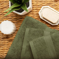 Forest Green Cotton Towels (Set of 10)