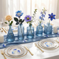 Blue Glass Bud Vases (Set of 12)
