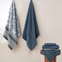 Navy Cotton Towels (Set of 6)