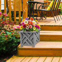 Gray Lattice Planter Box