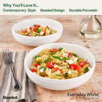 White Beaded Pasta Bowls (Set of 4)
