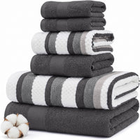 Gray Jacquard Towels (Set of 6)