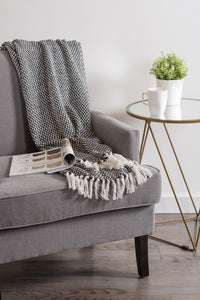 Black Basket Weave Throw