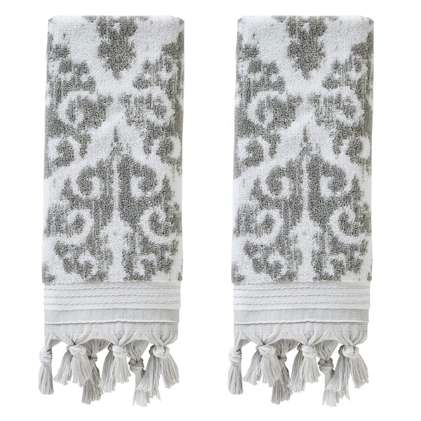 Gray Turkish Hand Towels (Set of 2)